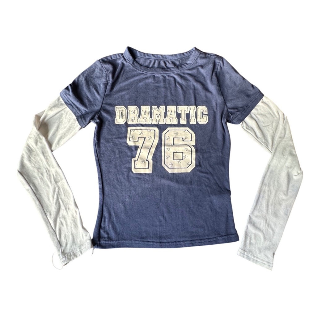 Carbon‎ Dramatic 76 Layered Long Sleeve Graphic Top S/P/C